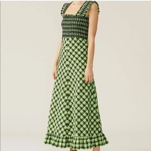 Ganni Seersucker Maxi Dress